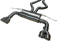 Quad Angle Cut Polished Tip Dual Exhaust for 2010-2014 X6M X5M 4.4L V8 S63 Turbo