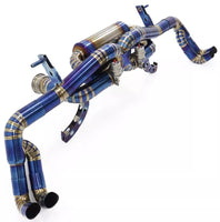 Blue Titanium Catback Exhuast System fits 07-15 Audi R8 4.2L V8 X-PIPE Quad Tips