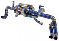 Blue Titanium Catback Exhuast System fits 07-15 Audi R8 4.2L V8 X-PIPE Quad Tips