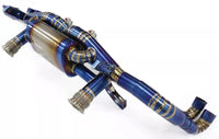 Blue Titanium Catback Exhuast System fits 07-15 Audi R8 4.2L V8 X-PIPE Quad Tips