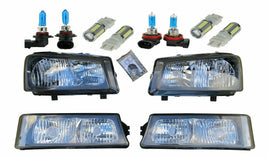 FITS 03-06 Chevy Silverado 1500-3500 Avalanche Headlight Bumper Lamps Black Pair