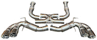 Dual 3" Quad Exhaust Polished 4" Angle Cut Tips for 20+ Corvette C8 Z51 Stingray