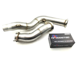 2014+ BMW 3" Turbo Downpipe Set M3 M4 F80 F82 F83 3.0L S55 Test Pipe Exhaust system with Cat Delete / Catless Down Pipe
