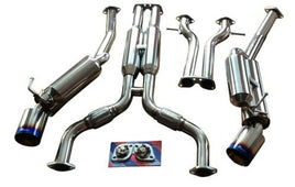 Dual Catback Exhaust Kit Burnt Muffler Tips Stainless Steel for Nissan 370z Z34