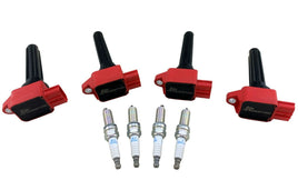 4 Pack Ignition Coils & Spark Plugs for 08+ Lancer Evolution X EVO 10 Mivec 2.0L