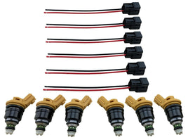 6 Side Feed Fuel Injectors 555cc for Skyline R33 RB25 S13 S14 S15 SR20 300ZX TT