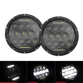 New 2PC 75W 7" LED Headlight H4 H13 DRL HIGH LOW BEAM For JEEP JK Wrangler TJ