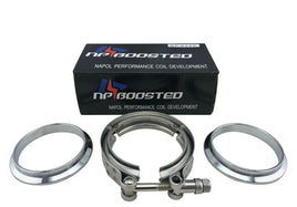 3" Inch Steel V Band VBand V-Band Clamp & 2 Flanges for Turbo Exhaust Down Pipe