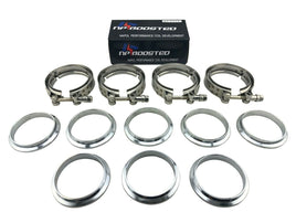 3" V band V-Band Stainless 4 Clamps & 8 Flanges for Exhaust Downpipe Intercooler