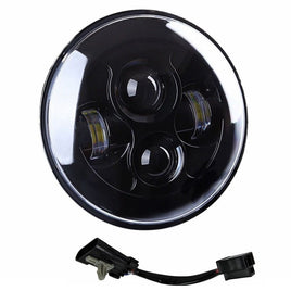 7" Motorcycle Black Projector Daymaker Led Light Bulb Headlight For Harley 7 Led