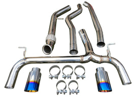 Dual Exhaust w/ Angle Cut Burnt Tips for F30 F32 F36 N55 335i 435i xDrive Turbo