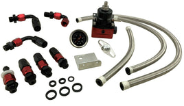 Fuel Pressure Regulator Adjustable FPR Kit Gas Oil 0-100psi Gauge 6AN AN6 Lines