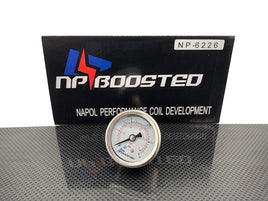 0-15 PSI Fuel Pressure Oil Pressure 1.5" White Face Chrome Bezel Liquid Filled