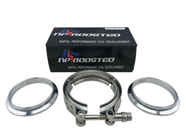 4" Inch Steel V Band VBand V-Band Clamp & 2 Flanges for Turbo Exhaust Down Pipe