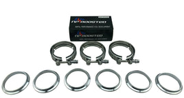 4" Inch Steel V Band VBand V-Band Clamp & 6 Flanges for Turbo Exhaust Down Pipe