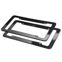 Plastic Carbon Fiber Style License Plate Frames For Front & Rear Braket 2pc Set