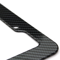 Plastic Carbon Fiber Style License Plate Frames For Front & Rear Braket 2pc Set