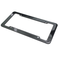 Plastic Carbon Fiber Style License Plate Frames For Front & Rear Braket 2pc Set