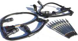 2004 2010 FORD F250 F350 F450 6.0L DIESEL GLOW PLUG WIRE HARNESS KIT GLOW PLUGS SET COMPLETE