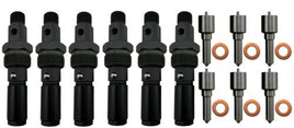 6 Fuel Injectors + Nozzle Upgrade 5x22 FITS 94-98 Ram 2500 3500 5.9L Cummins 12v