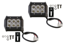 Pair of 4 Inch 18W Non Cree LED Flood Light Bar Driving Lamp Offroad Truck ATV